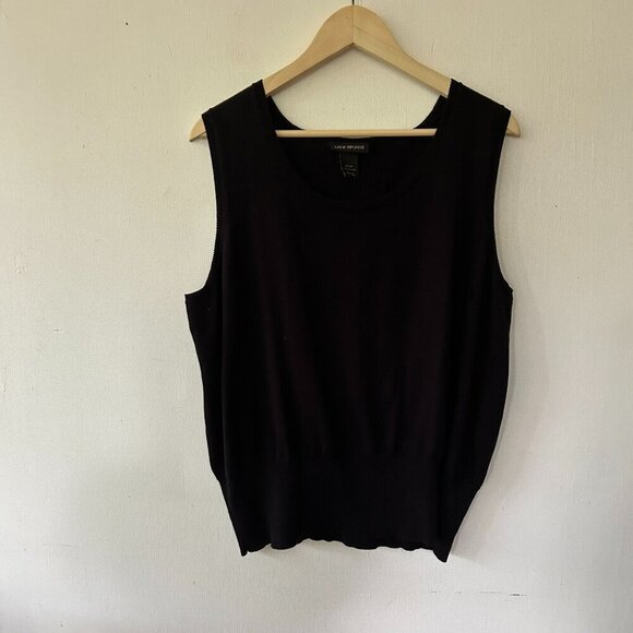 Lane Bryant Sweater Vest Womens Plus Size 22/24 Black Sleeveless Classic Staple - Picture 1 of 5